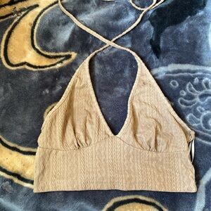 Tan Textured Halter Top